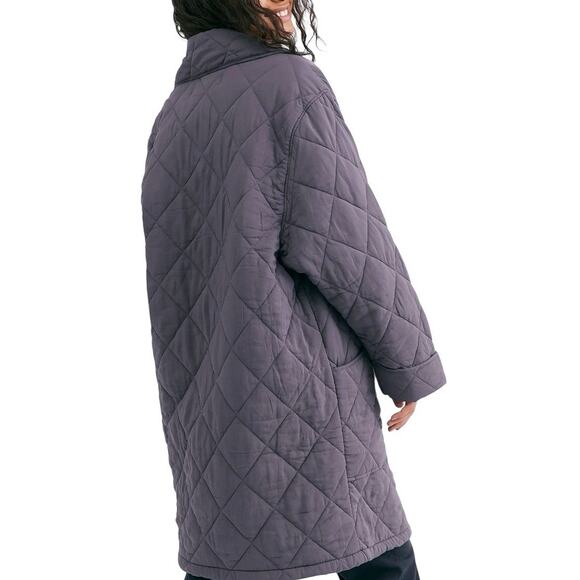 Free People Happy Daydreamer Gray Skies Quilted Oversized Puffer Jacket - XS - Picture 5 of 6